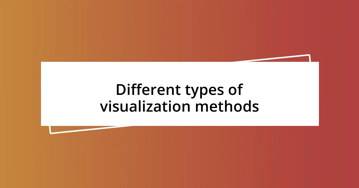 Different types of visualization methods